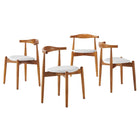 Modway Stalwart Dining Side Chairs - Dark Walnut/White - 4 Pack-Modern side dining chair