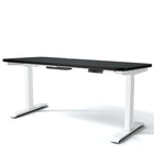 MotionGrey 55" Motion Electric Height Adjustable Standing Desk with German Dual Motors for Home and Office- Black Top- White-55"x 28" Desktop, height adustable range from 24" to 49"