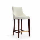 Manhattan Comfort Shubert 22.64" Modern Leatherette Upholstered Barstool - Ivory-Weight Capacity: 250 Lbs