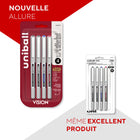 uni-ball Vision Rollerball Pens – 0.7mm – Assorted Colors – 4 Pack  -uni-Flow Ink System ensures a consistent, delightfully fluid writing experience