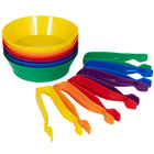 edxeducation Sorting Bowls & Tweezers - Set of 12 - 6 Colours-EXERCISE FINE MOTOR SKILLS -- Using jumbo tweezers with sorting activities strengthens children's pincer grip and develops fine motor skills. Ideal for occupational therapists!