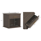 Manhattan Comfort Clifford Traditional 1-Drawer Nightstand - Walnut-Open Storage Shelf: Provides additional space for books, décor, or bedside essentials