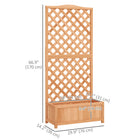 Outsunny Raised Garden Bed with Trellis for Vine Climbing - 30" x 14" x 67"-Made of fir wood and designed with outdoor in mind
