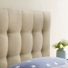 Modway Lily Upholstered Fabric Twin Headboard - Beige-Fine polyester upholstering