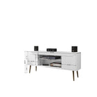 Manhattan Comfort Bradley 62.99" Mid-Century Modern TV Stand - White-Includes 1 Media Hole for Wire Management