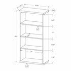 Monarch Specialties 7405 48"H Bookcase - Grey Reclaimed Wood-Look/Adj. Shelves-Assembly required: Illustrated instructions and all hardware are provided for convenience (additional tools may be needed)
