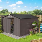 Outsunny 9' x 11' Garden Storage Shed with Foundation Kit-Built from galvanised steel construction with painted finish for weather protect
