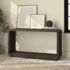 Hudson&Canal Lonni Rectangular Console Table - 55" W - Brown Oak-Rounded corners on a rectangular tabletop with a lower shelf for storage