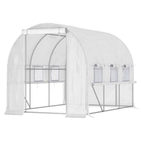 Outsunny Walk-in Tunnel Greenhouse PE Cover - 10' x 6.6' x 6.6' - The PE cover is coated with UV protection to better protect plants
 