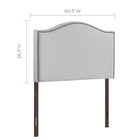 Modway Curl Nailhead Upholstered Twin Headboard - Sky Grey-Fashionable curve design