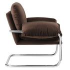 Modway Ansel Performance Velvet Accent Chair - Chocolate Brown-Overstuffed Cushion
