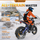 Gyrocopters Ocean Electric Dirt Bike for Adults - Speed 55 kmph - PAS Range 115 km -Blue-20” x 4” Fat Tires