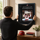 Frameworth Carolina Hurricanes 2026 Stanley Cup Champions: Jordan Staal PhotoGlass Framed Photo - 18" W x 22" H-Finished size 18x22 inches: Vertical framed display sized for living rooms, offices, fan caves, and sports rooms