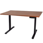 Ezywork Dual Motor Extended Width Electric Height Adjustable Standing Desk - 48" x 30" - Black Frame / Dark Walnut Table Top-Eletric with DUAL MOTOR