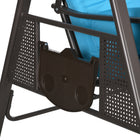 Outsunny 3-Seater Porch Swing Heavy Duty with Tilt Canopy - Light Blue-3.25" Thick padded cushions and 2 round pillows offer extra seating comfort
