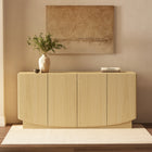 Manhattan Comfort Ardea 60" Contemporary 4-Door Sideboard - Natural Oak-Push-to-close door mechanism for a sleek, handle-free look