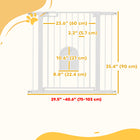 PawHut 30"-41" Extra Wide Pet Gate Barrier with Small Door - 35"H - White-Strong sprayed metal frame with lead-free treated surface, safe