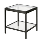 Hudson&Canal Alexis 20"W Square Side Table - Blackened Bronze-Top has a weight capacity of 30 lbs, shelf can hold 20 lbs