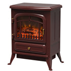 HOMCOM 16" 750/1500W Freestanding Electric Fireplace Heater - Red-Electric with 3D flame technology for a realistic-looking fire  
