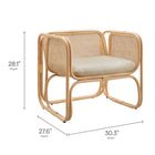 Modway Ellis Natural Rattan Accent Armchair - Natural-Foam Cushion Included