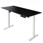 Ezywork 60" Electric Height Adjustable Standing Desk - White Frame / Black Table Top-Whole piece table top 1" thick