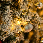 HOMCOM 6' Pre-Lit Snow-Flocked Artificial Christmas Tree with Warm White LED - Green-Cord Length: 5ft 