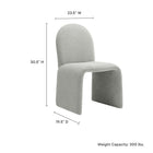 Modway Junia Boucle Upholstered Arch Armless Dining Chair - Dove Grey-OEKO-TEX® STANDARD 100 Certified and Recycled Fabric Upholstery