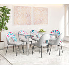 Zuo Torrey Dining Chair - Multicolor Print/Grey - Set of 2-Dimensions: 23.2" L x 19.7" W x 33.5" H