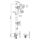 IntekView MS200 Vertical Pole Mount Dual-Screen Monitor Mount -Dimensions: 18.3"W x 57"H x 12.4"D