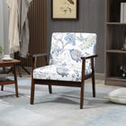 HOMCOM Modern Accent Chair with Cushioned Seat - Wood Legs for Bedroom - Multicolour-Deep foam padding throughout for comfortable sinking
