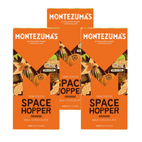Montezuma’s Space Hopper Milk Chocolate with Orange Bar - 90 g - 3 Pack-Smooth milk chocolate with natural sweet orange oil.