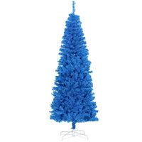 HOMCOM 6' Artificial Christmas Tree with Auto Open - Blue-Artificial Christmas tree in a realistic tree style 