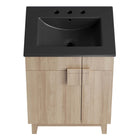 Modway Miles 24" Bathroom Vanity - Black/Oak-Assembly Required
