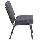 Flash Furniture HERCULES Series 21"W Church Chair with Silver Vein Frame - Dark Grey Fabric-Durable Dark Grey Fabric Upholstery