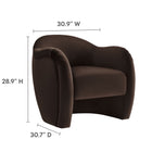 Modway Compose Performance Velvet Accent Chair - Chocolate Brown-Stain-Resistant Upholstery