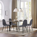 Homy Casa Upholstered Guest & Reception Chairs - Grey Fabric - 4 Pack-Ergonomic curved back: Provides long-lasting support without discomfort.