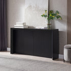 Hudson&Canal Piedmont 56"W Console Table - Black Grain-Finished in wood-look black grain