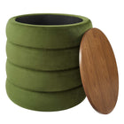 Modway Mezzo Round Performance Velvet Storage Ottoman - Moss Green-Fully Assembled
