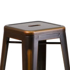 Flash Furniture 30" High Backless Distressed Copper Metal Indoor-Outdoor Barstool-Drain Hole in Seat