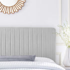 Modway Milenna Channel Tufted Performance Velvet King/California King Headboard - Light Grey-Dense Foam Padding