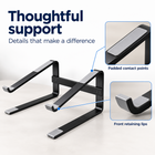 SHOPPINGALL Ergonomic Laptops Elevator for 11 to 17 Inches Notebook Computer - SA-LS5 - Black-[Ergonomically Optimized] Thoughtfully designed, the SA-LS5 promotes better posture by elevating your laptop to an eye level, reducing neck and shoulder strain for a comfortable working experience.