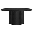 Hudson&Canal Rollan 32"W Round Coffee Table - Black Grain-A modern contemporary design for your living room, den, and more