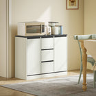 HOMCOM 39.4" L Sideboard Buffet Cabinet with Soft Close Doors - White Wood Grain-Its versatile design works as a kitchen storage cabinet, living room cabinet, entryway cabinet, or coffee bar cabinet