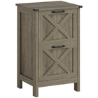 HOMCOM 2-Drawer Letter/A4 Filing Cabinet - Grey Wash-Enhances home office decor with a charming barn door look
