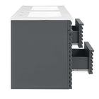 Modway Render 48" Wall-Mount Bathroom Vanity - Grey/White-8