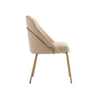 Manhattan Comfort Gracie 24.2" Modern Leatherette Upholstered Dining Chair - Tan and Gold-Seat Height: 19.5 in