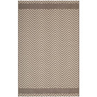 Modway Optica Chevron With End Borders Indoor/Outdoor Area Rug - 8 ft W x 10 ft L - Light/Dark Beige-Chevron With End Borders Area Rug