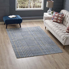 Modway Kaja Abstract Plaid Area Rug - 5 ft W x 8 ft L - Ivory Cadet Blue/Citron-Tight Low Pile Weave