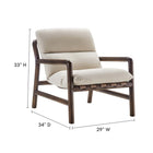 Modway Paxton Wood Sling Chair - Dune Fabric Walnut-Ash Wood Frame