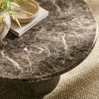 Modway Pietra Indoor/Outdoor Round Coffee Table - Dark Emperador Marble-Suitable for Indoor and Outdoor Use